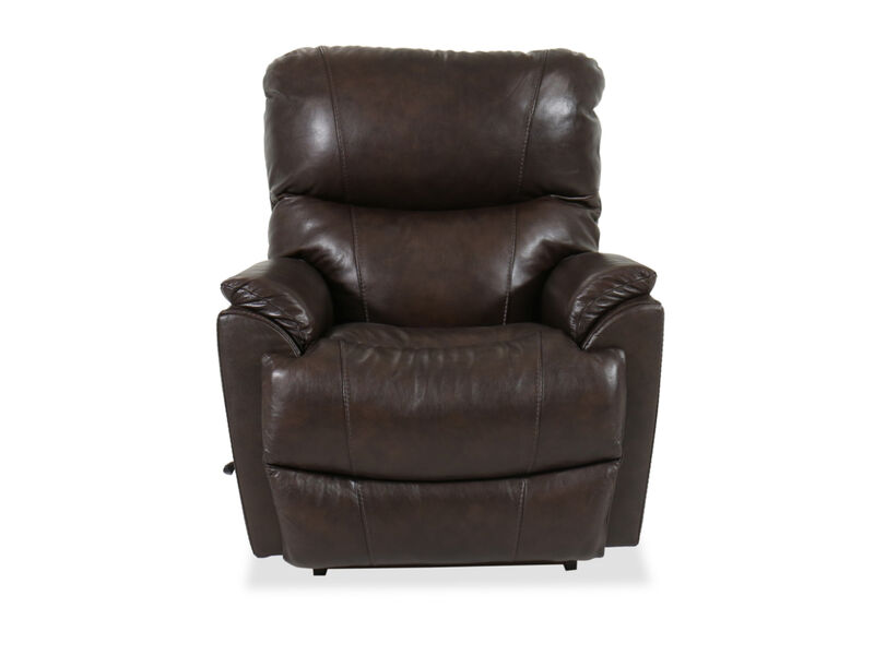 Trouper Walnut Leather Rocking Recliner