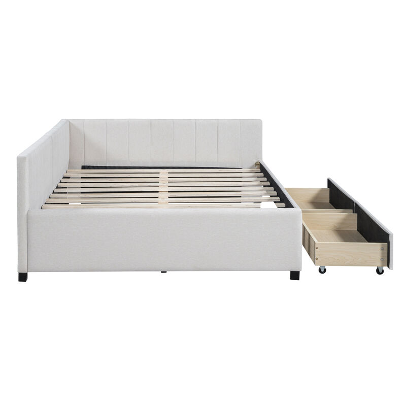 Merax Upholstered Daybed with 2 Storage Drawers