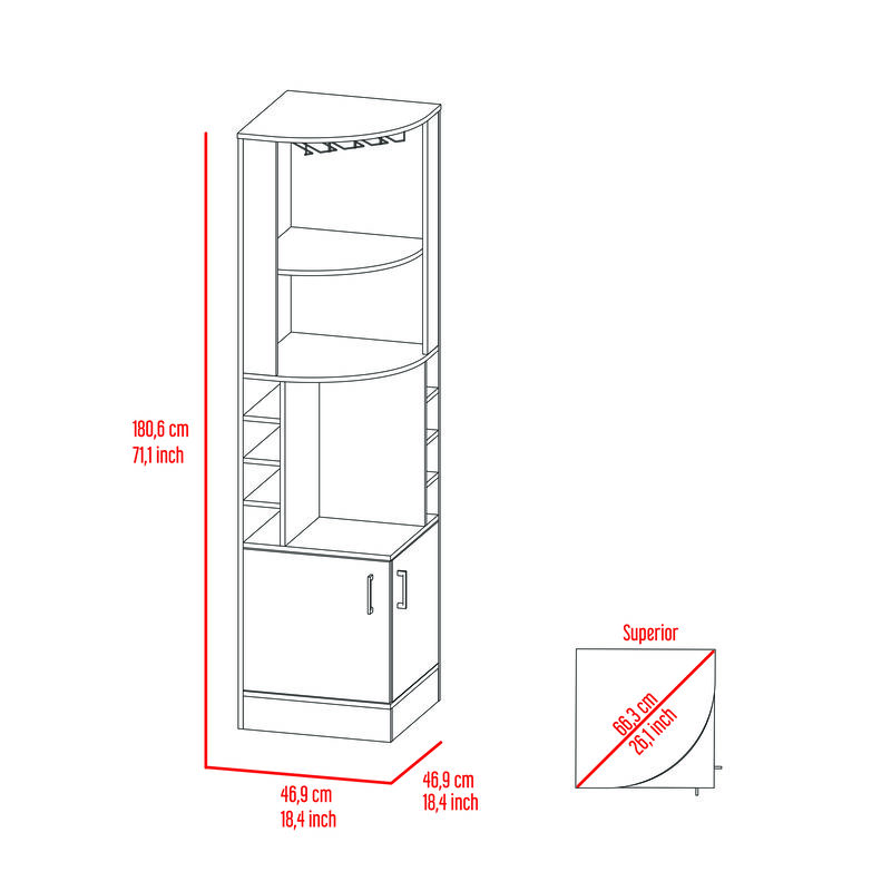 Bar Cabinet Papprika, Living Room, Light Gray