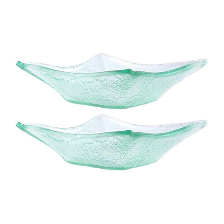 Glass Dinnerware 7.5" x 7.5" x h:2" 15 oz. Square Clear Glass Deep Plate (Set of 2)