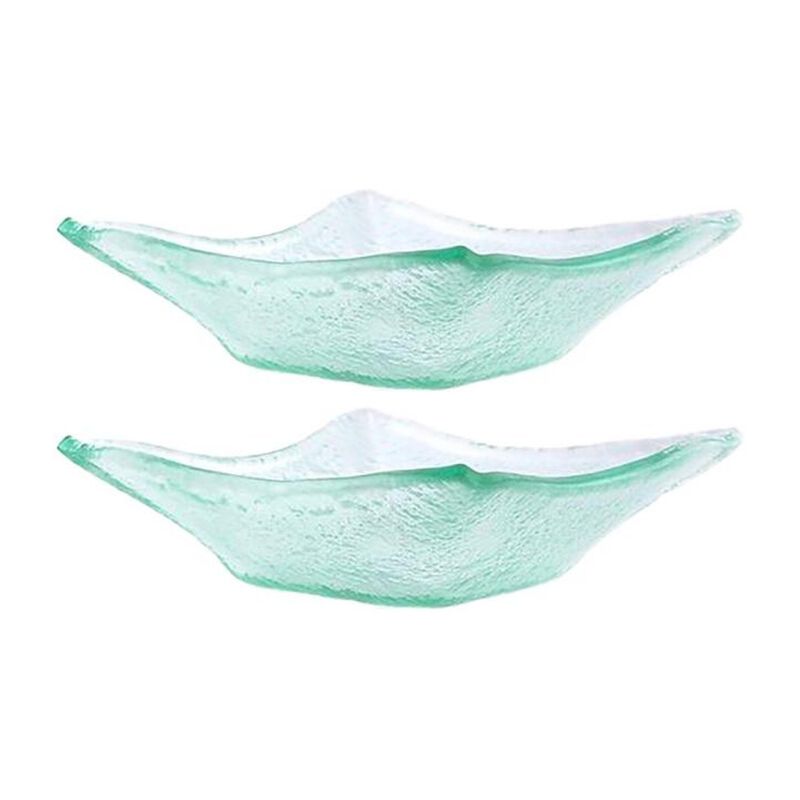 Glass Dinnerware 7.5" x 7.5" x h:2" 15 oz. Square Clear Glass Deep Plate (Set of 2)