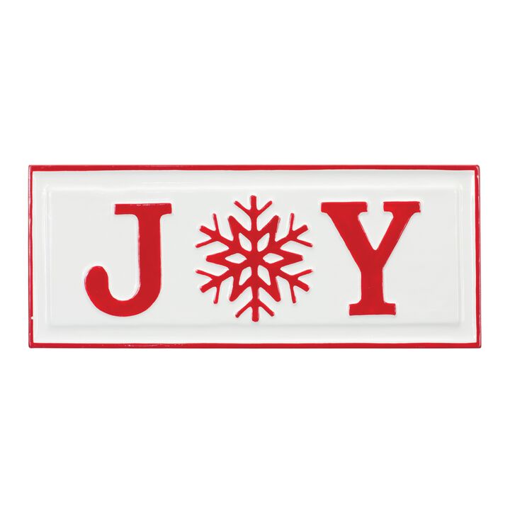 Joy Sign for Christmas and Holiday Home Décor (Set of 2)