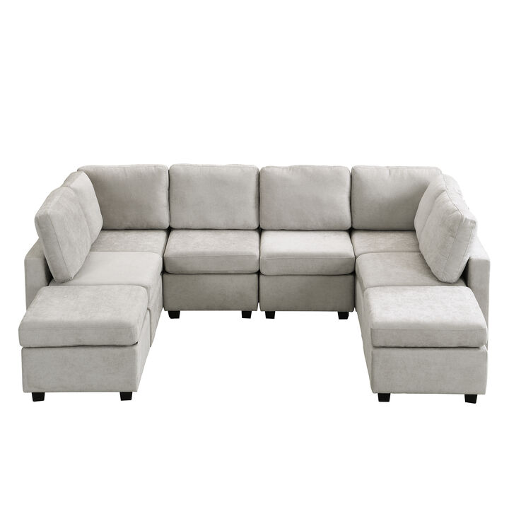 Merax  Sectional Sofa Sleeper Sofa Couch with USB Ports