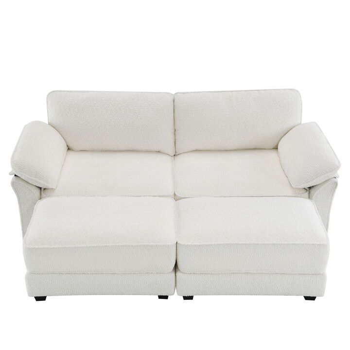 4 Seat Upholstered Sleeper Sectional Sofa