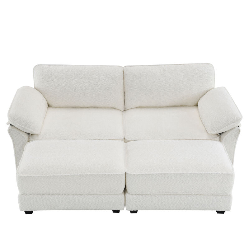 4 Seat Upholstered Sleeper Sectional Sofa