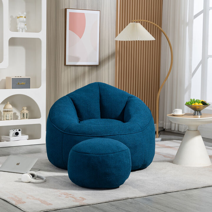 Merax Bean Bag Sofa Accent Chair with Footrest