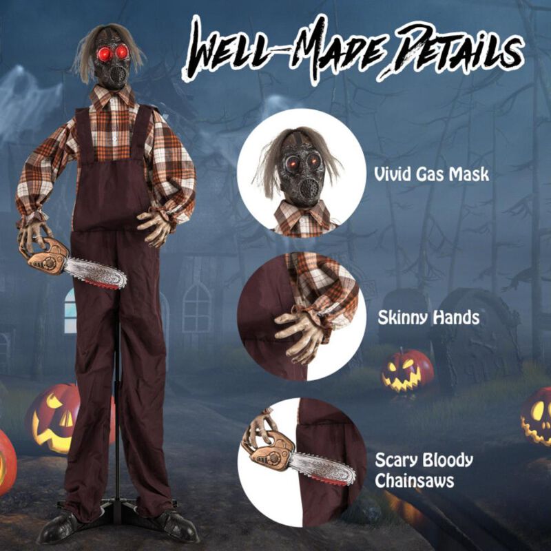 Hivvago Halloween Animatronic Shaking Haunted Man with Lights and Sound