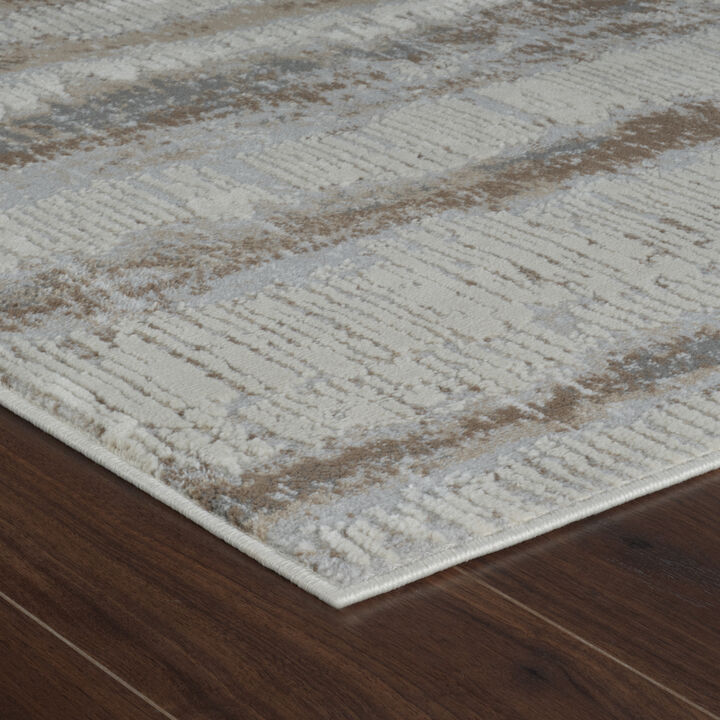 Nomad Abstract Modern Beige Brown Indoor Area Rug