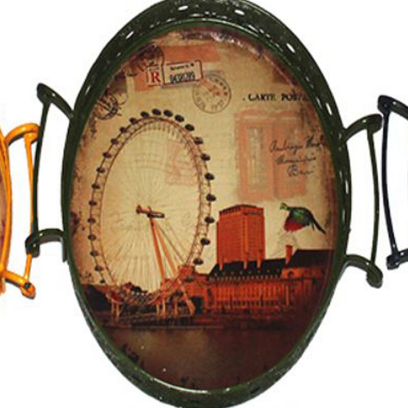 Charming 3 Piece Tray with Handle - Benzara