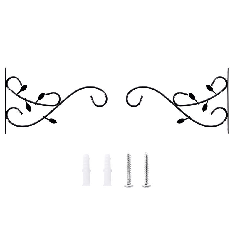 Decorative Metal Wall Mounted Hook for Hanging Plants, Bracket Hanger Flower Pot Holder, 2 Pack
