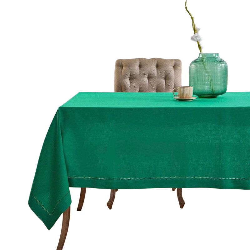 Solino Home 100% Pure Linen Tablecloth | Classic Hemstitch
