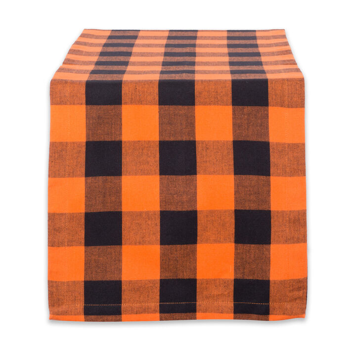14" x 72" Orange Buffalo Checkered Rectangular Table Runner