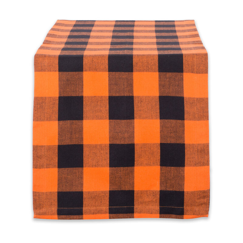 14" x 72" Orange Buffalo Checkered Rectangular Table Runner