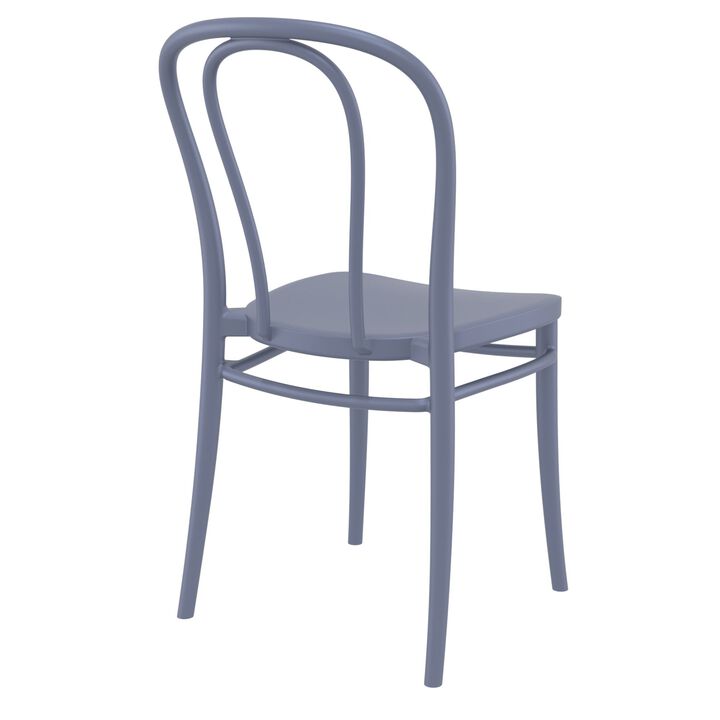 33.5" Taupe Brown Stackable Patio Armless Dining Chair