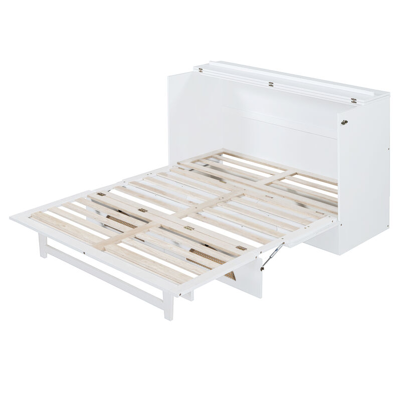 Merax Murphy Bed Cabinet with Large Drawer,USB Ports and Outlets