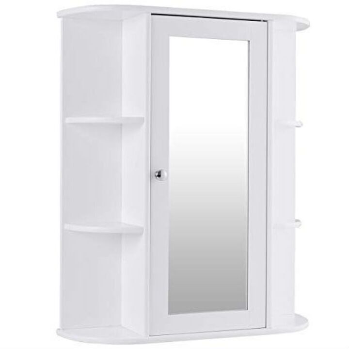 Hivvago White Bathroom Wall Mounted Medicine Cabinet with Storage Shelves