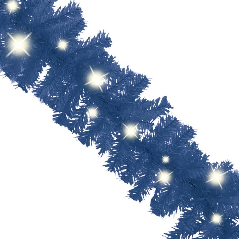 vidaXL Christmas Garland with LED Lights 197" Blue