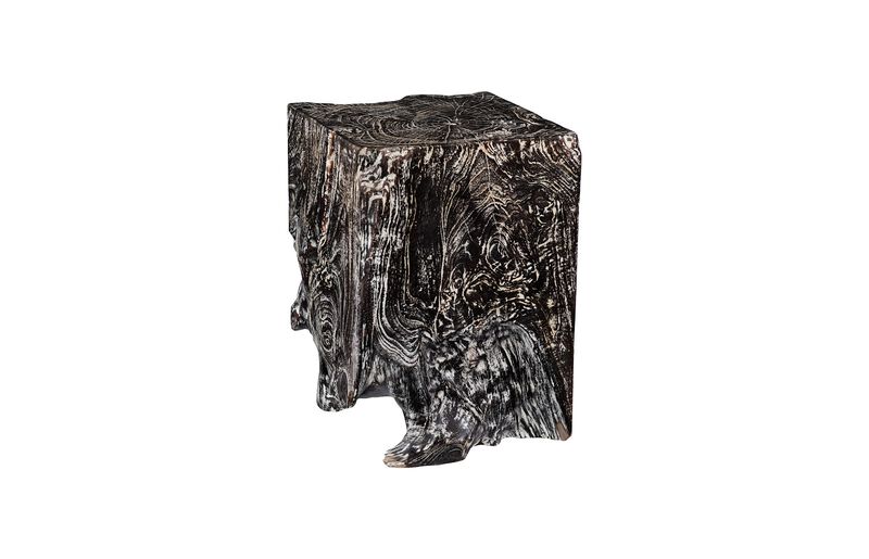 Black Wash Square Stool