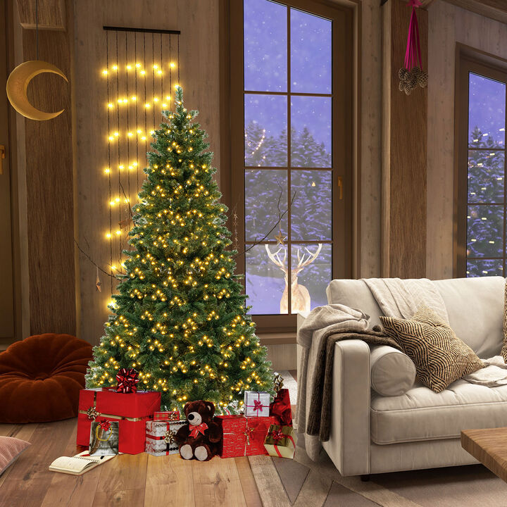 Hinged Christmas Tree with PVC Branch Tips Warm White LED Lights
