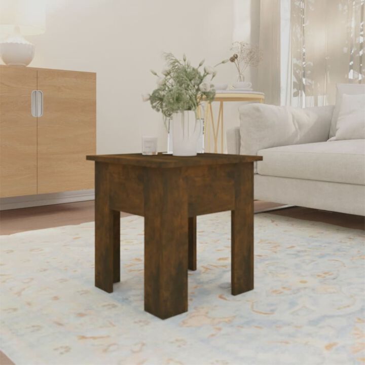 vidaXL Coffee Table Smoked Oak 15.7"x15.7"x16.5" Engineered Wood