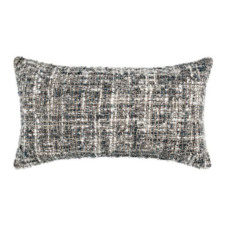 Ivy Lumber Accent Throw Pillow, 14 x 26 Woven Cotton Blend, Black - Benzara