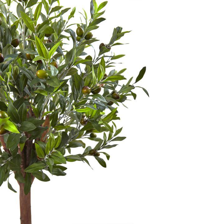 Hivvago 4.5 Feet Olive Topiary Tree with Farmhouse Planter