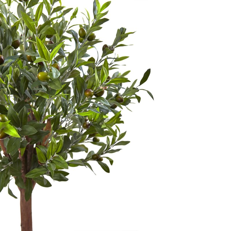 Hivvago 4.5 Feet Olive Topiary Tree with Farmhouse Planter