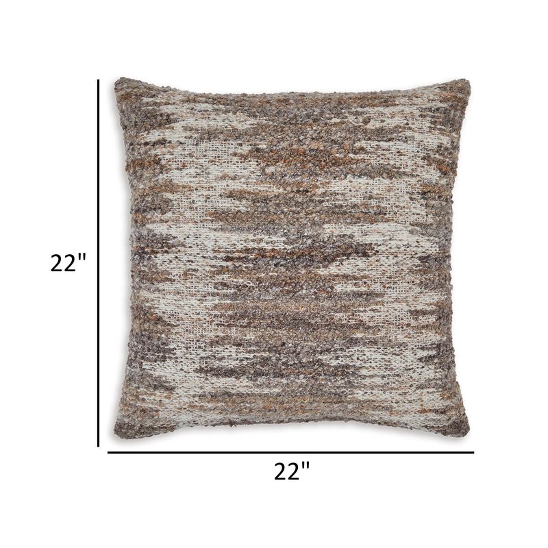 Nely 22 Inch Accent Pillow Set of 4, Handwoven Abstract Design, Ivory Brown -