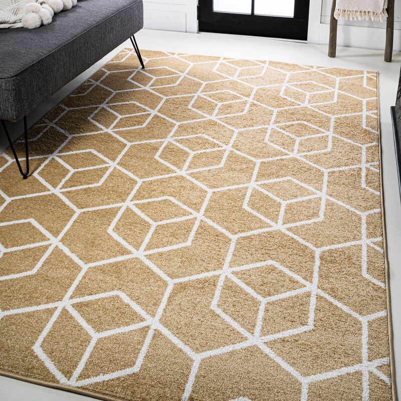 Tumbling Blocks Modern Geometric Area Rug