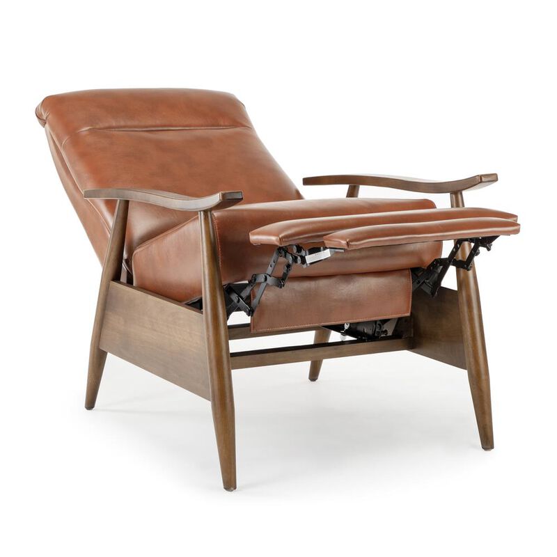 Comfort Pointe Solaris Wood Arm Push Back Recliner - Caramel