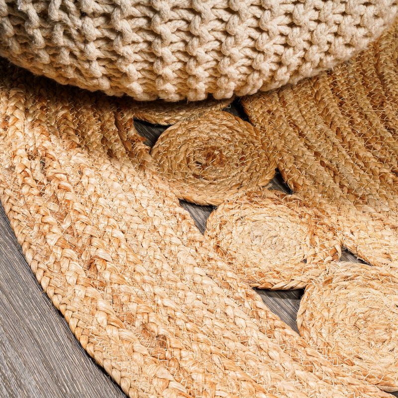 Dahlia Round Natural Jute Boho Circle Natural Round Area Rug