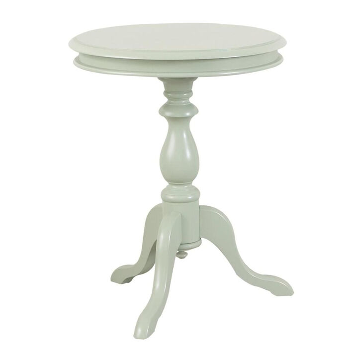 25"" Antique Ivory Manufactured Wood Round End Table