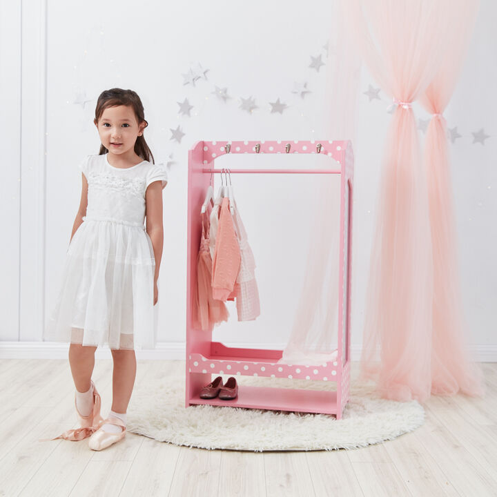Fantasy Fields - Fashion Polka Dot Prints Bella Toy Dress Up Unit - Pink / White