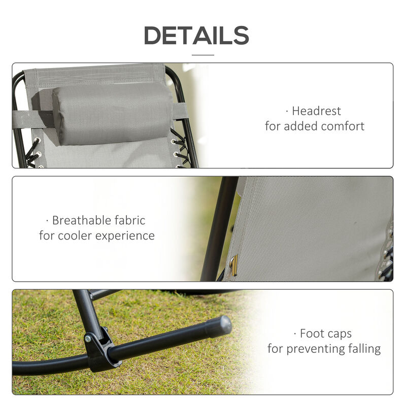 2pc Outdoor Patio Folding Rocking Chair Set Garden Rocker Chaise Lounge Mesh