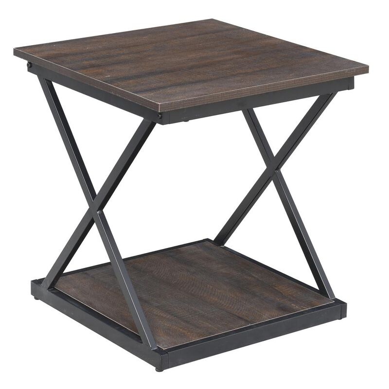 Carolina Living Stella Side Table - Elm/Black