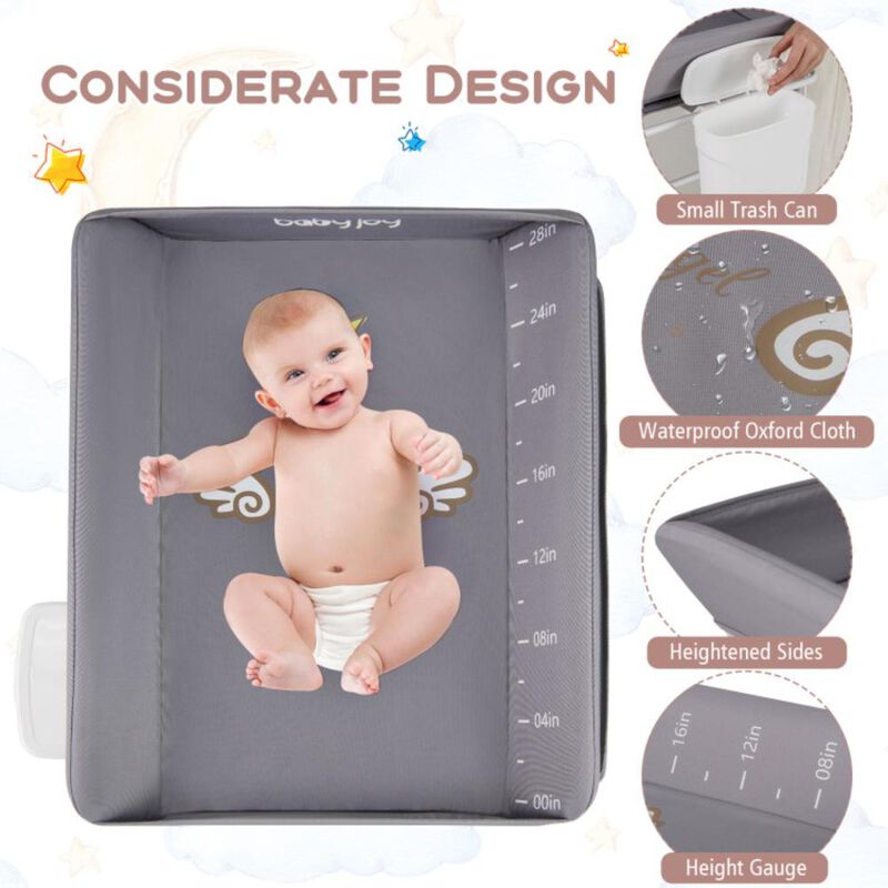 Hivvago Portable Baby Changing Table with 3-Level Adjustable Height