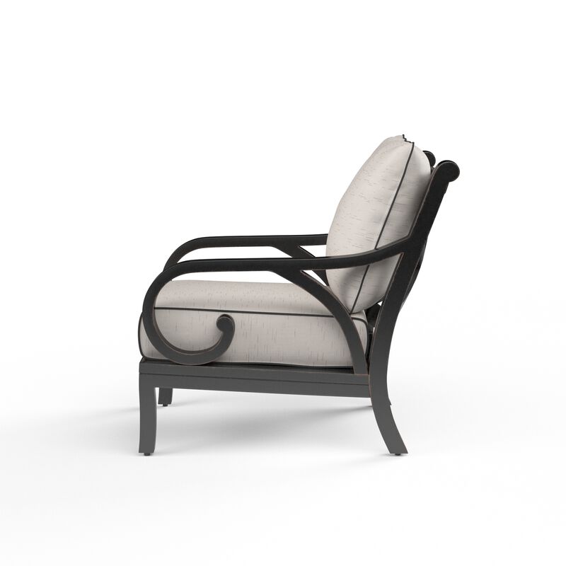 Monterey Club Chair in Frequency Sand w/ Contrast Canvas Java Welt
