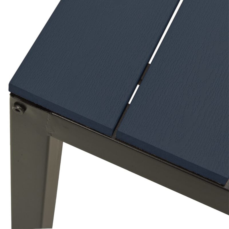 vidaXL Black Patio Bench 43.3" - Outdoor Weather-Resistant Seating Made of Durable Steel and WPC, Requires Assembly, California Proposition 65 Warning