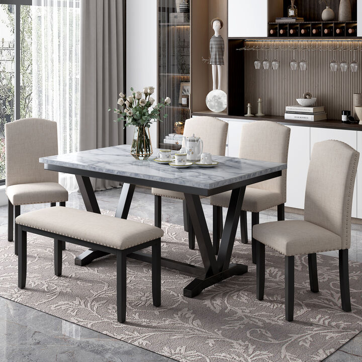 Modern Style 6-piece Dining Set