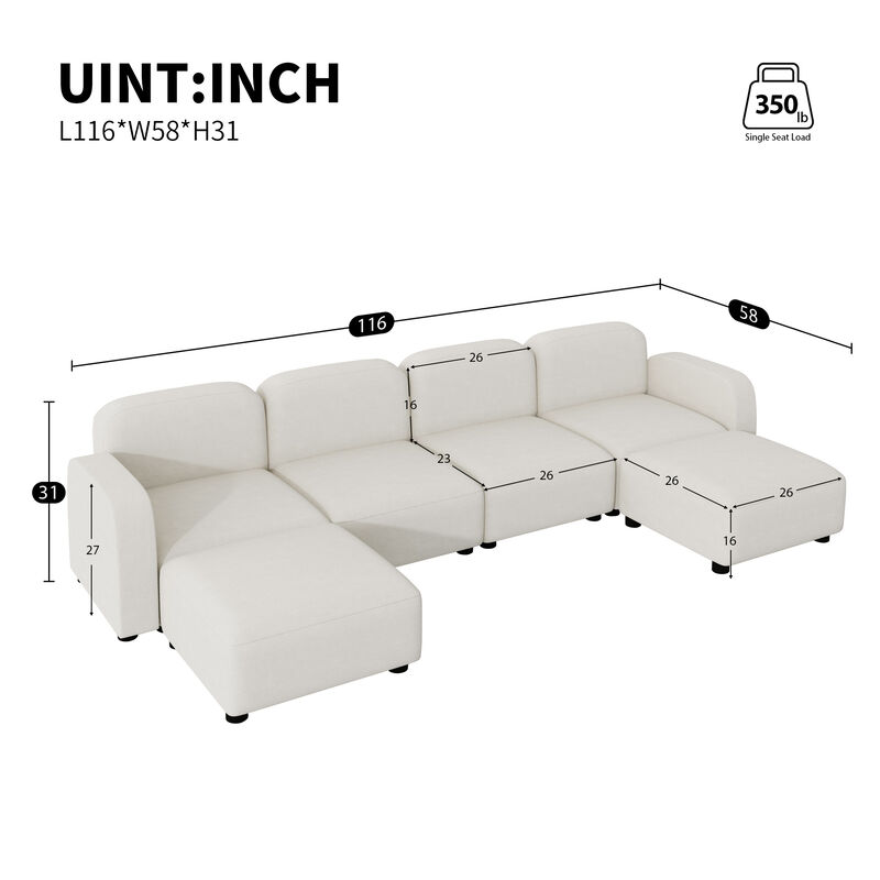 Merax Velvet Modular Sectional Sofa Couch
