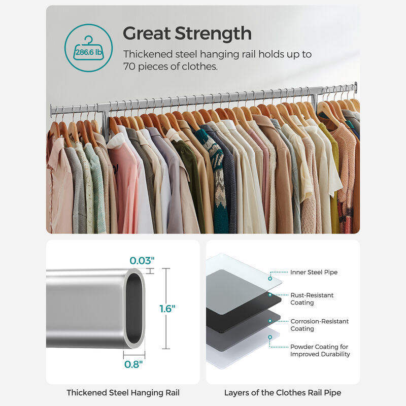 Heavy-Duty Clothes Rack with Extendable Hanging Rod