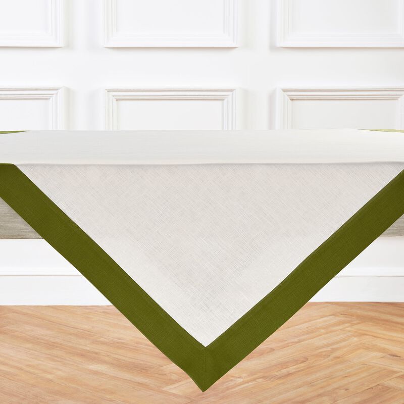 Solino Home 100% Pure Linen Table Throw 52 x 52 Inch | Contempo