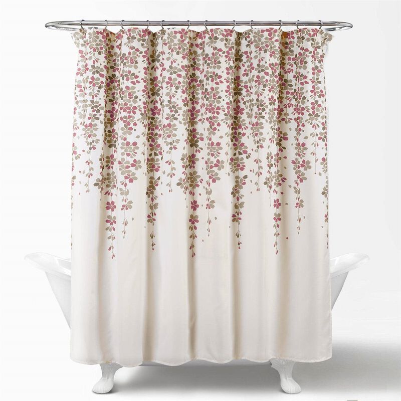 Luxury Floral Shower Curtain – Blooming Flowers Design, Quick-Dry & Wrinkle-Free Fabric