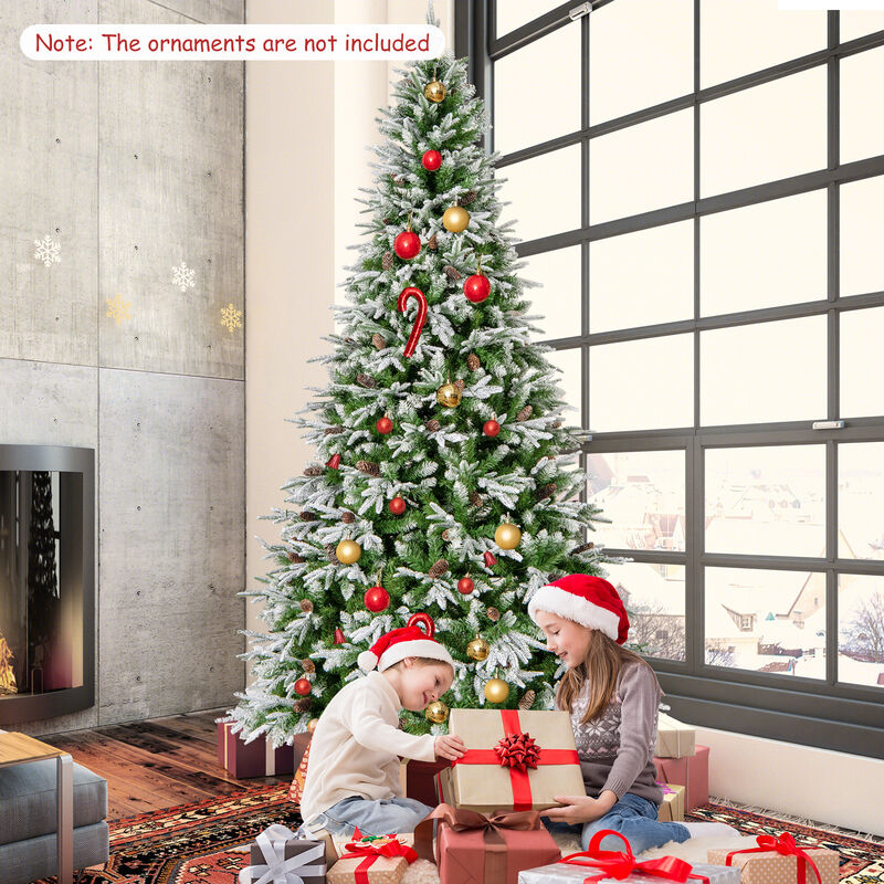 Pre-Lit Artificial Christmas Tree with Tips and LED Lights