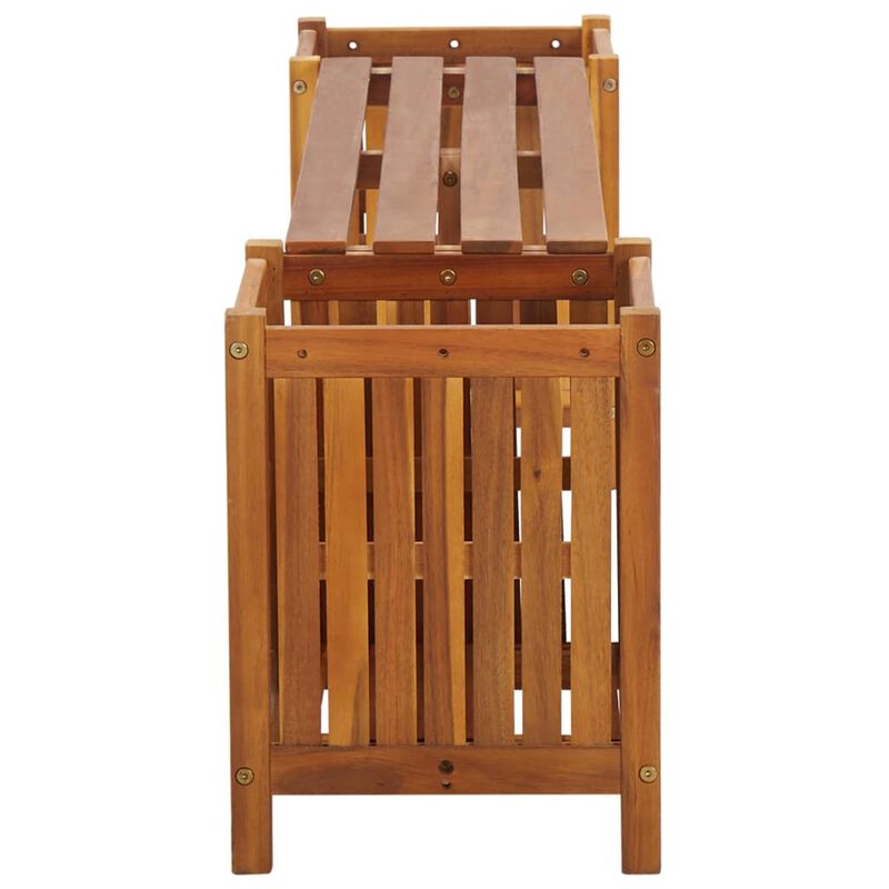 vidaXL Garden Bench with 2 Planters 59.1"x11.8"x15.7" Solid Acacia Wood