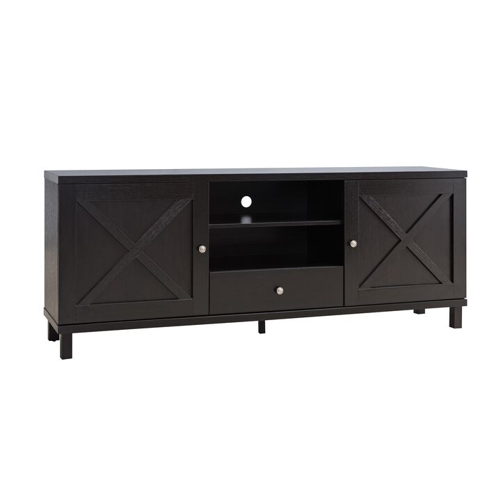 Red Cocoa 2-Side Cabinet TV Stand with 2 Shelves & Drawer