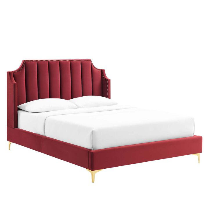 Modway - Daniella Performance Velvet Queen Platform Bed