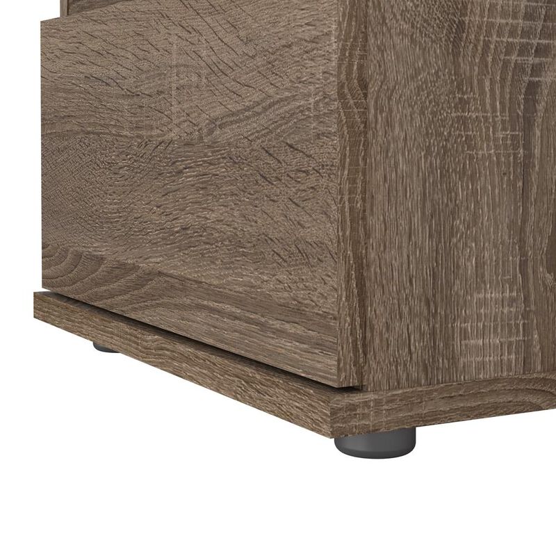 Tvilum Aurora 2 Drawer Nightstand, Truffle Oak