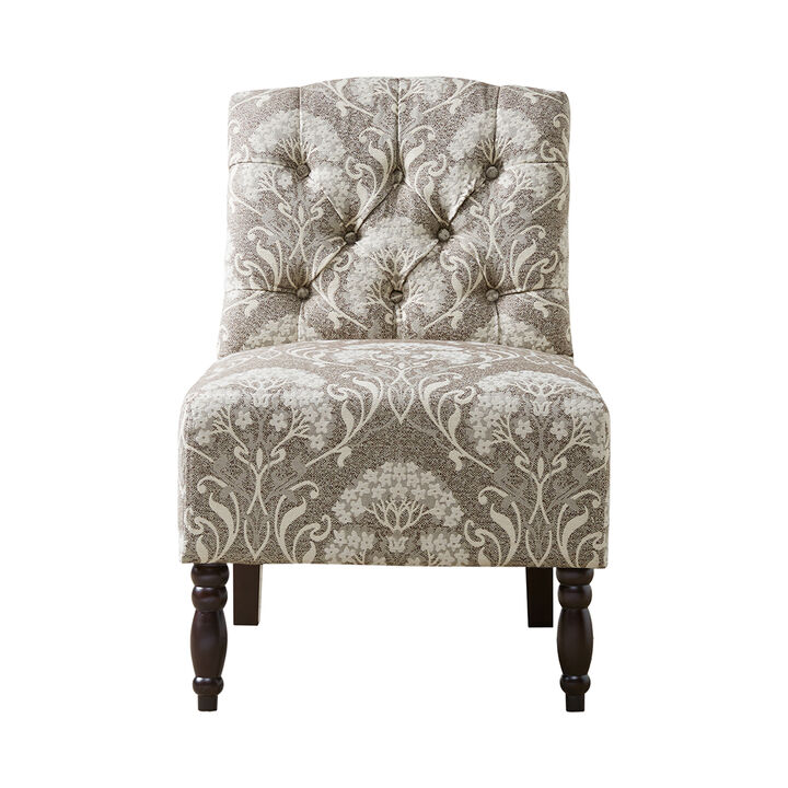 Gracie Mills Glenda Elegant Tufted Armless Accent Chair