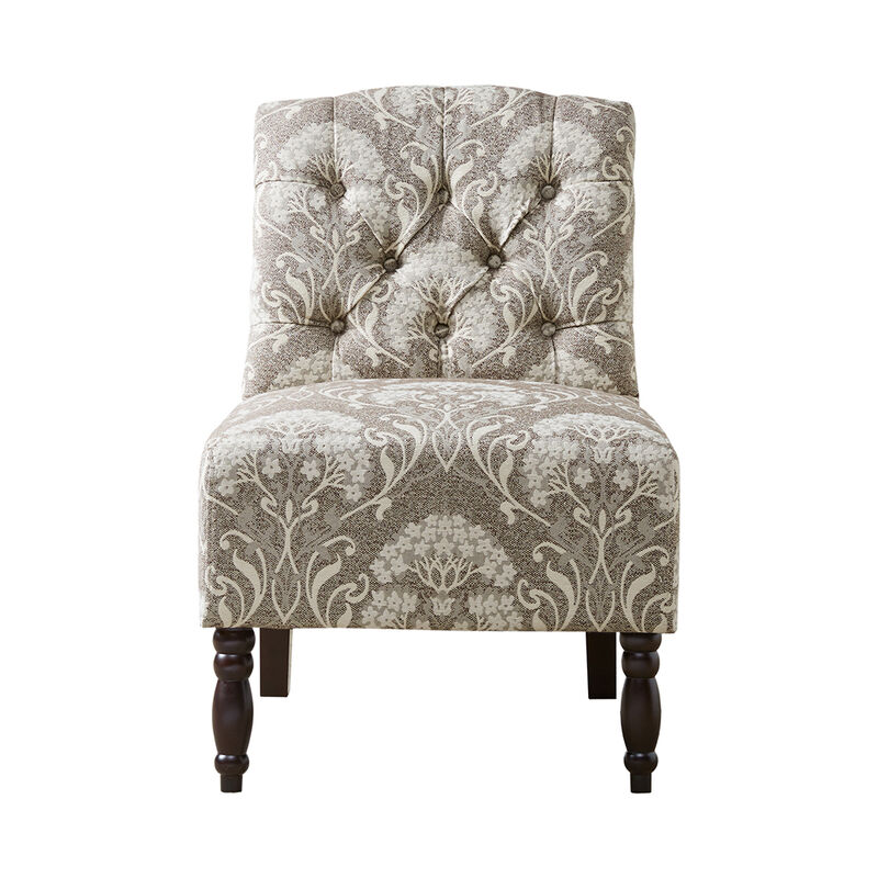 Gracie Mills Glenda Elegant Tufted Armless Accent Chair